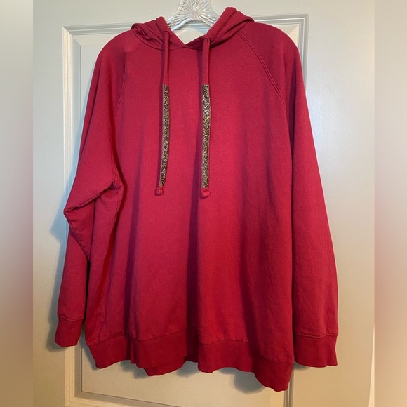 Burgundy Hoodie with Sparkly Ties - Picture 1 of 4